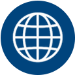 A blue circle with white lines on it<br /> <br /> Description automatically generated